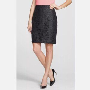 Kate Spade Black Crochet Lined Judy Lace Pencil Skirt Size 6